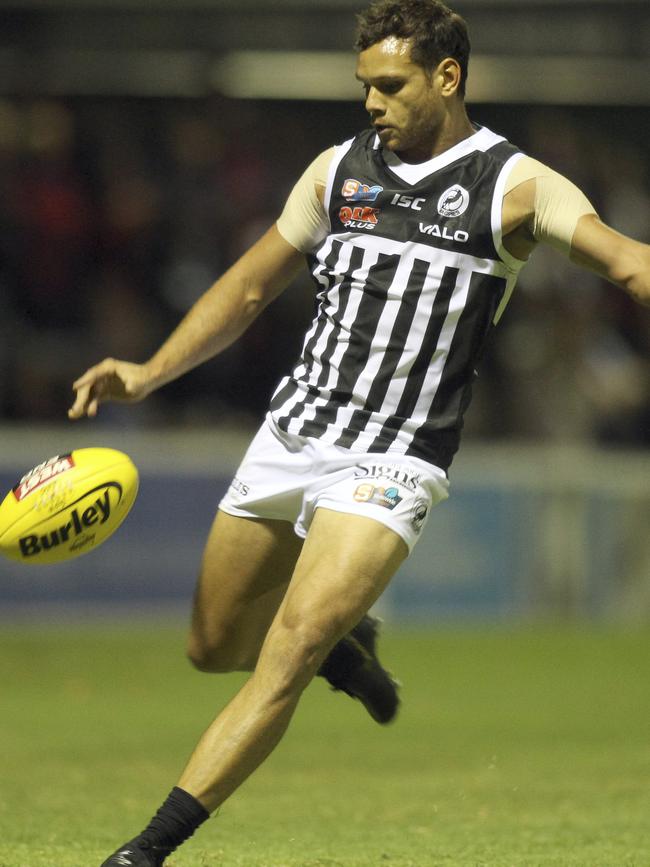  Steven Motlop gets a kick away for Port Adelaide in a rare SANFL appearance. Picture Dean Martin