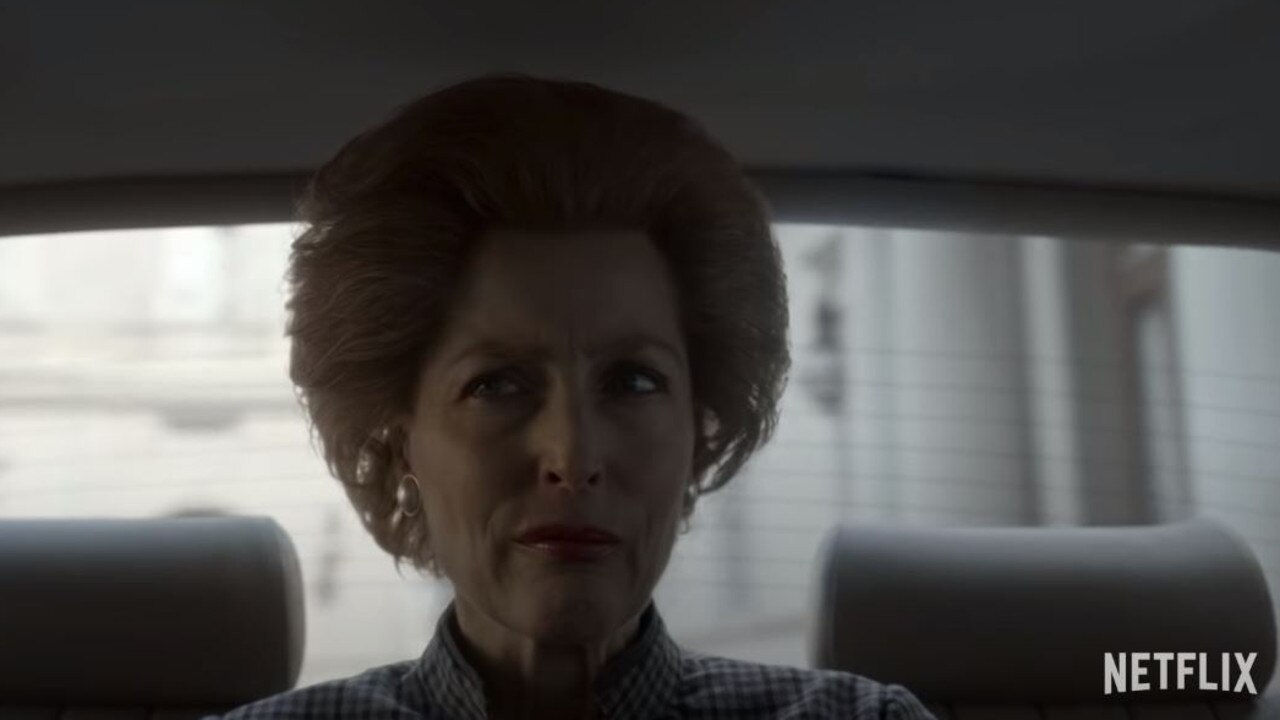 Gillian Anderson as the Iron Lady herself in The Crown.