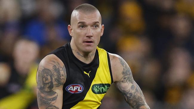 MELBOURNE, AUSTRALIAÃ June 15, 2024.  AFL Round 14. Richmond vs Hawthorn at the MCG.   Richmonds Dustin Martin  during the 4th qtr.       . Pic: Michael Klein