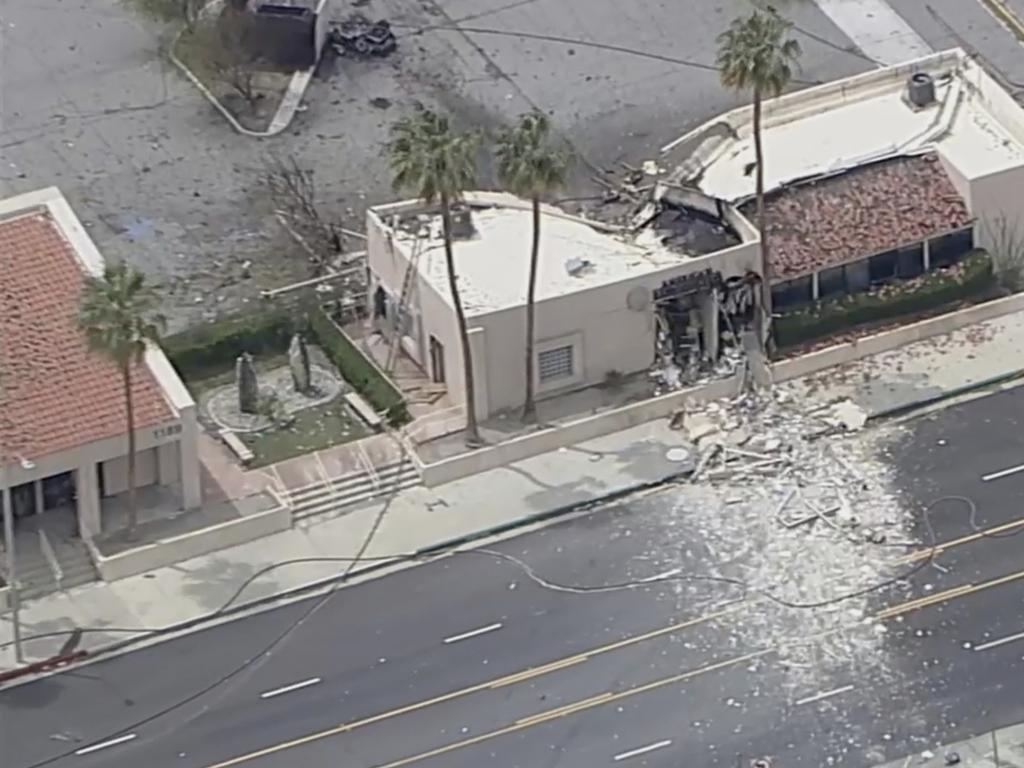 The aftermath of the deadly blast. Picture: ABC7 Los Angeles via AP