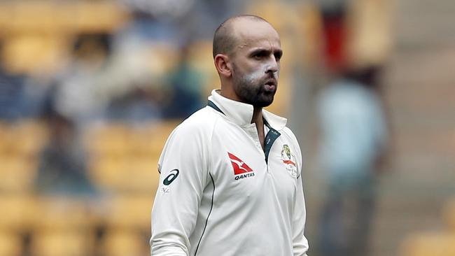Nathan Lyon has a cracked callus on his right index finger.