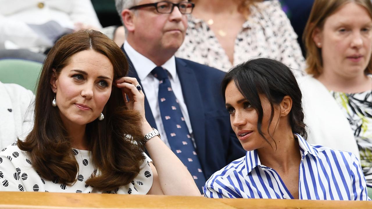 Kate and Meghan at Wimbledon in July 2018. Picture: Clive Mason/Getty Images.