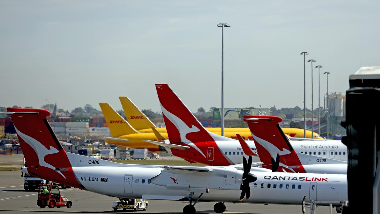 Qantas has upgraded its profit expectations for the first half of the 2023 financial year, the company announced on Wednesday. Picture: NCA NewsWire / Nicholas Eagar