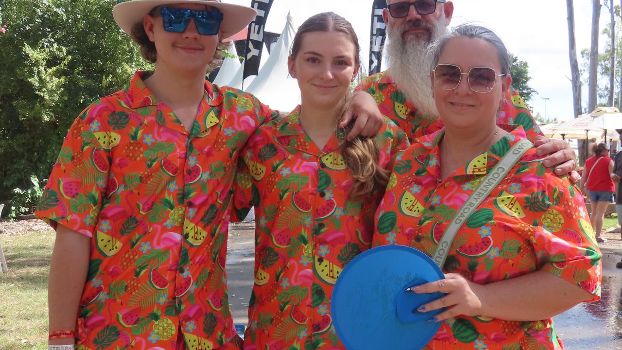 Bernadette, John, Eva and Cooper Beaver at CMC Rocks 2024 Willowbank, on Friday.