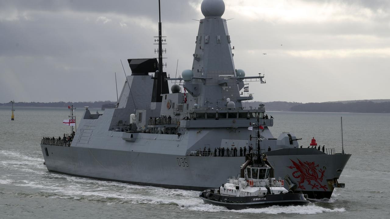 The HMS Dragon in Portsmouth Naval Base in the UK. Picture: Steve Parsons/PA Images via Getty Images