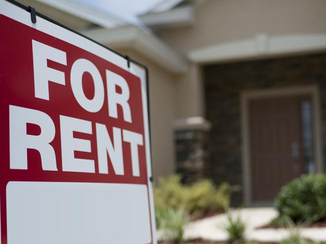 For Rent sign in front of new house