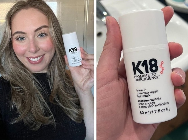 We try the K18 Hair range. Picture: Supplied/Marina Tatas