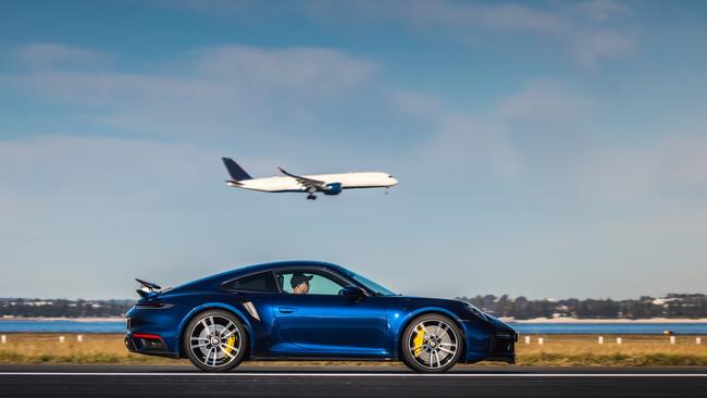 Porsche 911 Turbo S at Sydney Airport. Picture: Daniel Kalisz.