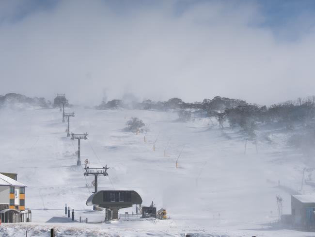 Perisher is reporting 14cm of snow. Picture: James Mort