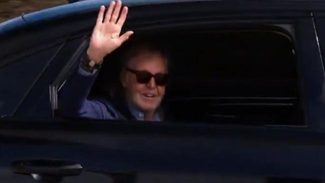 Sir Paul McCartney in Adelaide on Sunday morning. Picture: NINE NEWS