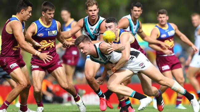 Peter Ladhams is tackled during the 2020 Marsh Series. Picture: Chris Hyde/Getty