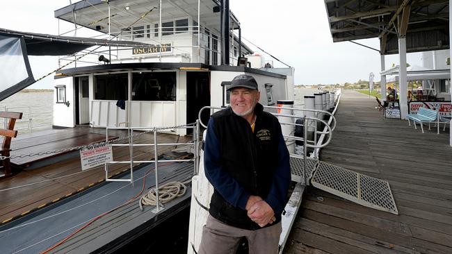 STAYING AFLOAT: Dave Finnie, volunteer and past president of the Friends of the Oscar W, a restored Murray paddleboat, says tourism operators will benefit from the making of the new film. Picture: Bernard Humphreys