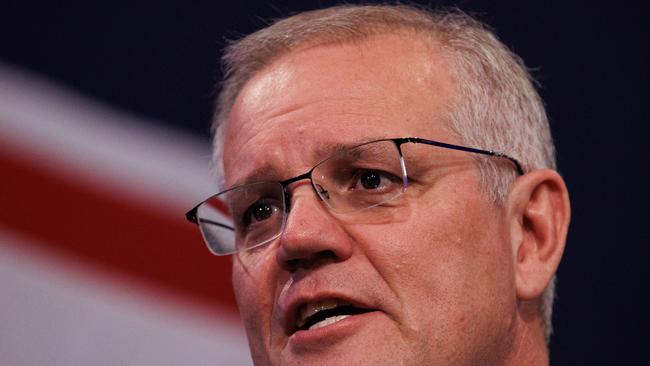 Mr Morrison skipped parliament to give the address. Picture: Jason Edwards