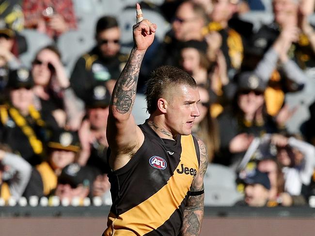 Dustin Martin was outstanding against the Bombers. Picture: Wayne Ludbey