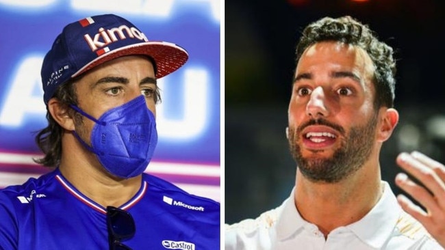 Fernando Alonso went off after some drama with Daniel Ricciardo. Photo: Getty Images.