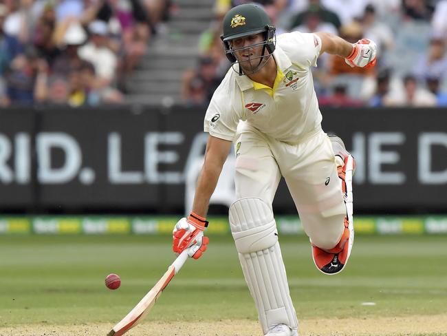 Mitchell Marsh avoids being run out. Picture: AP