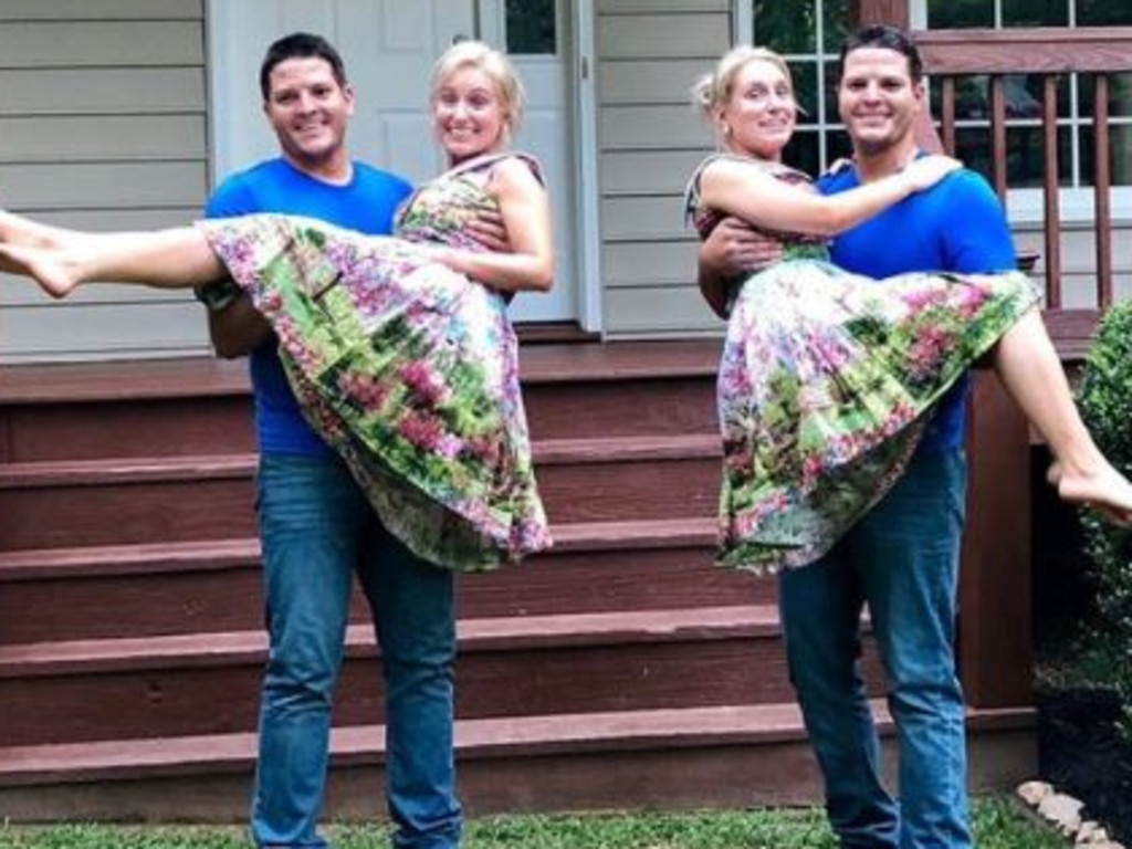 Brittany and Briana and Josh and Jeremy Salyers are enjoying double newlywed bliss — living under the same roof together. Picture: TLC