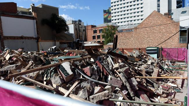 The site where the Corkman Irish Pub, previously known as the Carlton Inn stood. Picture: AAP