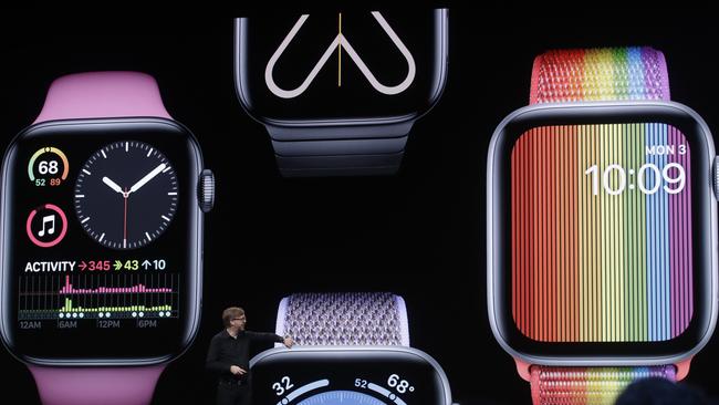 Apple's Kevin Lynch speaks about the new Apple Watch. Picture: AP