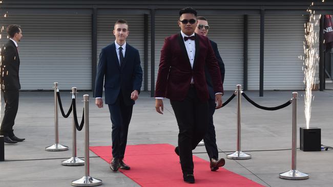 Albert Sandor, Traffic Lopau, and Jaiden Tebbit at the 2021 Bundamba State Secondary College year 12 formal, Ipswich Turf Club 17th of November 2021. Picture: Jessica Baker