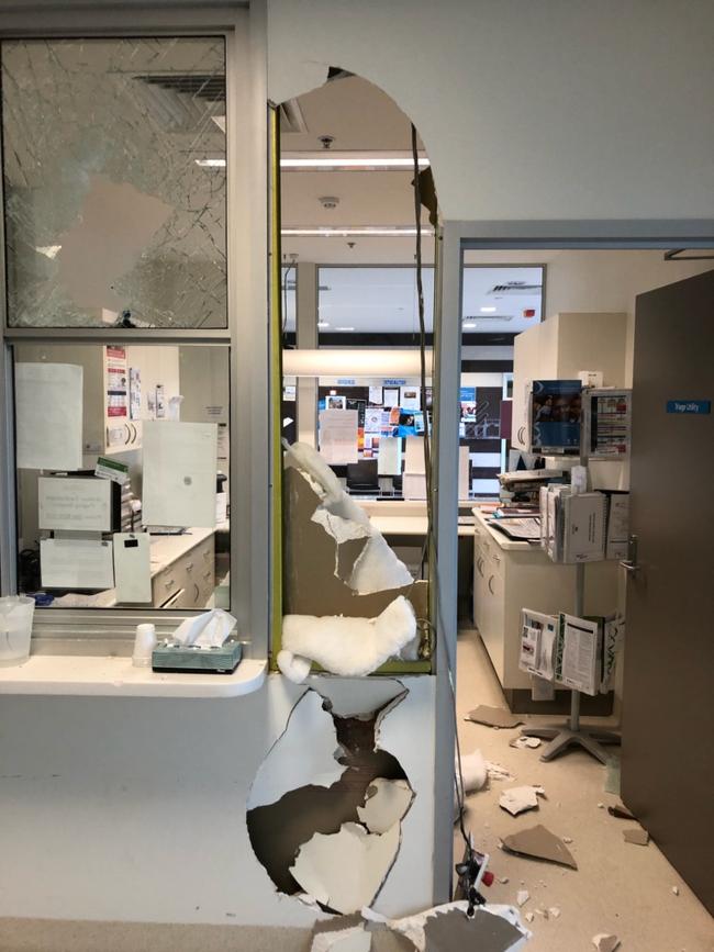 Vandalism inside Ceduna Hospital’s accident and emergency department. Pictures