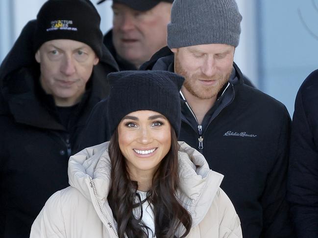 Meghan, Duchess of Sussex and Prince Harry, Duke of Sussex attend Invictus Games Vancouver Whistlers 2025's One Year To Go Winter Training Camp. Picture: Andrew Chin/Getty Images