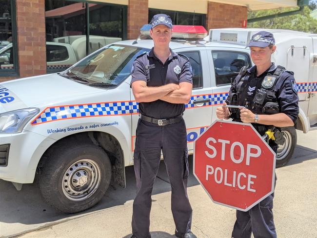 Karana Downs Police Station Officer in Charge Senior Sergeant Lee Fortune and Senior Constable Claire Heptinstall.