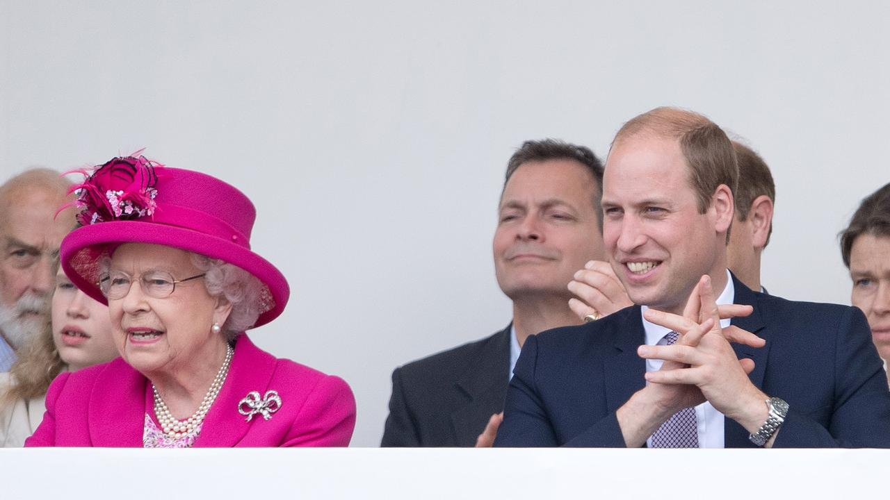 Queen Elizabeth II with Prince William, next in line to the throne after his father Prince Charles. Picture: Jeff Spicer/Getty