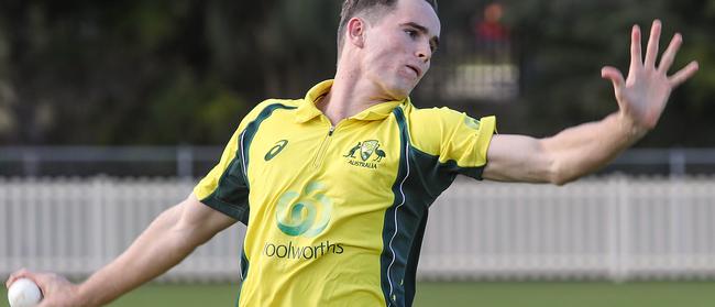 Brad Simpson is one of the quickest young fast bowlers in Australia. Picture: Carmela Roche