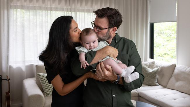 Kip Wightman said Nyomie Essa, pictured with their daughter Sienna, turned his life around. Picture: David Kelly