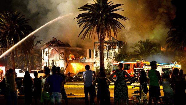 The Stokehouse burns in early 2014. Picture: Mike Keating