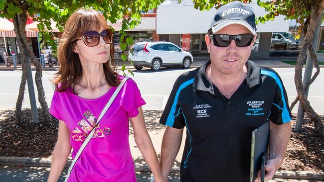 Andrew Broad with wife Rachel in Mildura yesterday. Picture: Jason Edwards