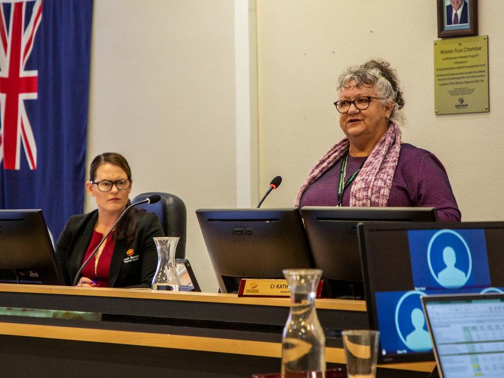 Cr Jane Erkens speaking during a council meeting. Picture: Dominic Elsome