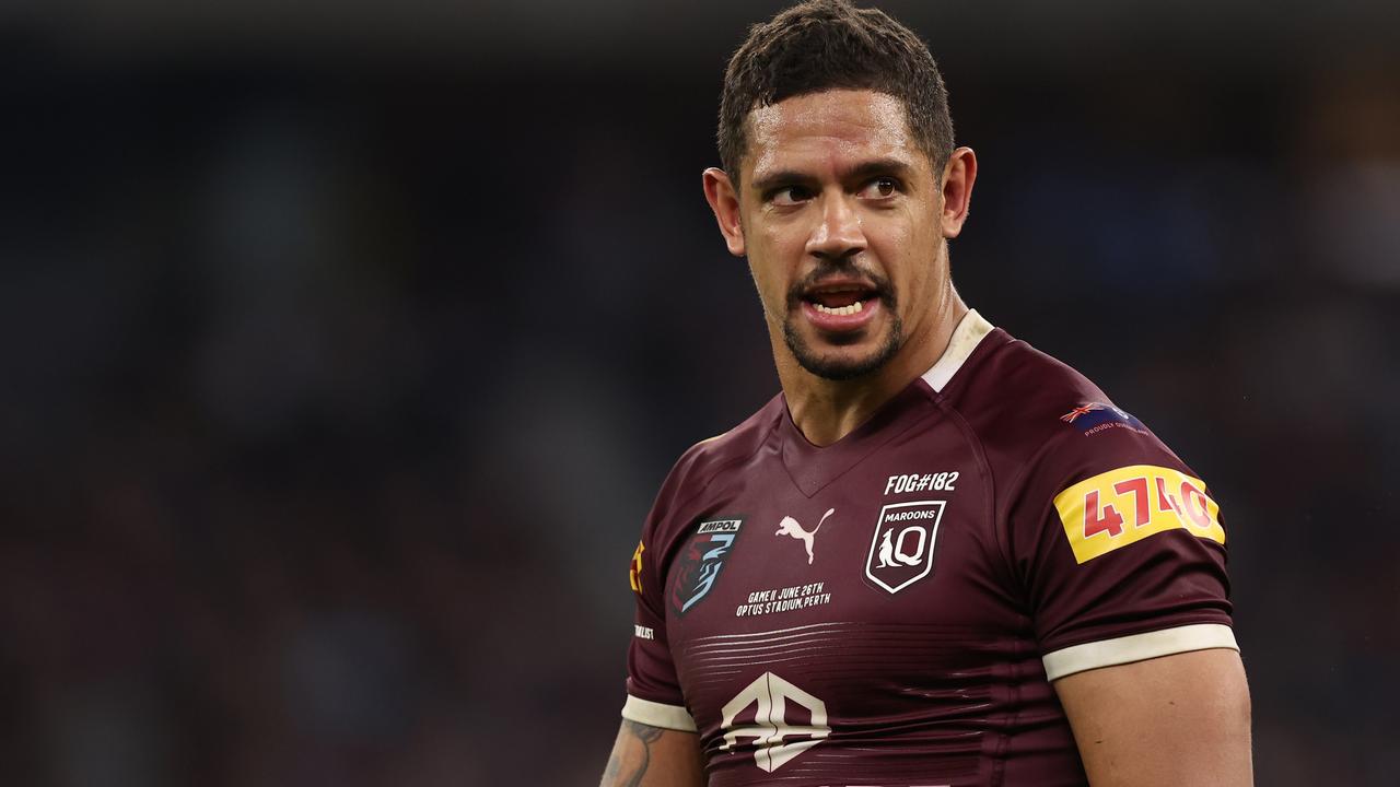 PERTH, AUSTRALIA - JUNE 26: Dane Gagai of the Maroons looks on during game two of the State of Origin series between New South Wales Blues and Queensland Maroons at Optus Stadium on June 26, 2022 in Perth, Australia. (Photo by Paul Kane/Getty Images)