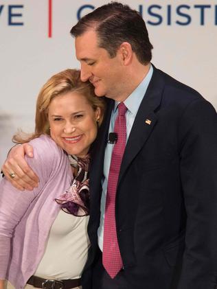 Ted Cruz with wife Heidi. Picture: Jim Watson/AFP
