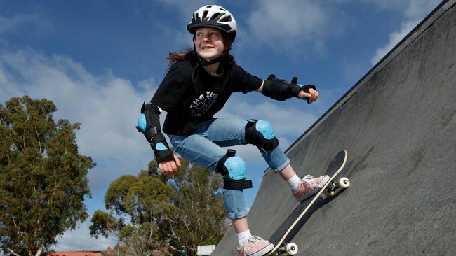 11-year-old Hobart local, Milly Collins, has a cochlear implant. Picture: Paul Redding