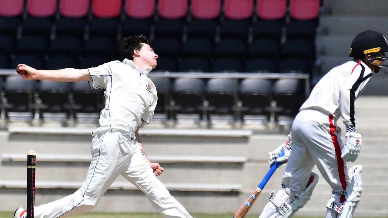 Toowoomba Grammar School bowler Charlie Lachmund.. Picture, John Gass