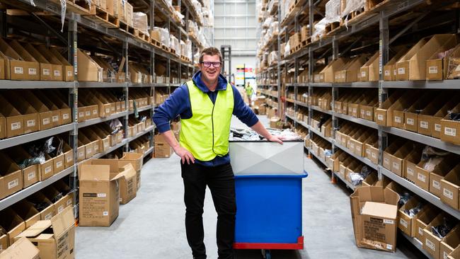 Geelong’s Ben Waller has found a temporary job working in Cotton On’s Avalon distribution centre. Picture: Supplied