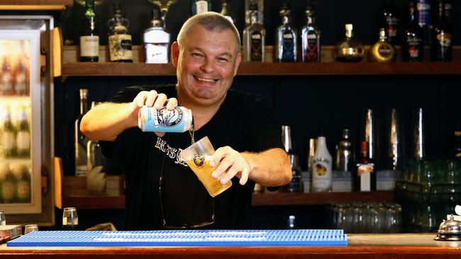 Perennially popular Cairns restaurant Hogs Breath Cafe will officially reopen on February 25. Hogs Breath Cafe Cairns manager Adam Zakharoff will give away a Hogs Head beer to every customer who attends the grand reopening wearing Hogs Breath Cafe merchandise. Picture: Brendan Radke