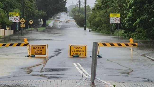 Roads Closed at Albion Park due to flash flooding. Picture: Lydia Jones Flahaut.