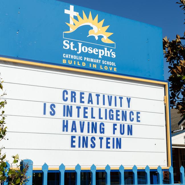 St Joseph’s Catholic Primary School, which is across the road from the residence of former Liberal MP Rory Amon. Picture: Max Mason-Hubers