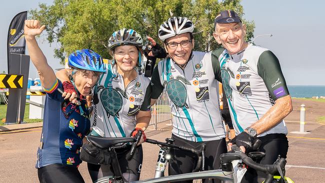 Alison Simmonds, Kate Race, Kelvin Harris and Julian Barry were at the NTRS Top End Gran Fondo 2023, Darwin. Picture: Pema Tamang Pakhrin