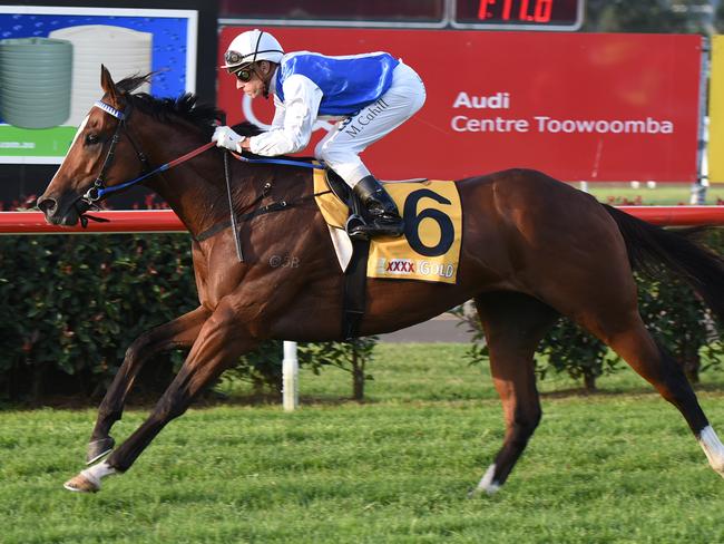 Trubia winning at Toowoomba this month. Picture: Grant Peters, Trackside Photography