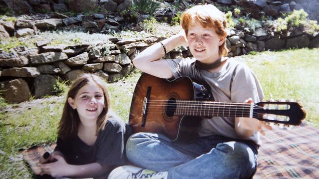 A young Hooper with her brother Jesse. Picture: Sarah Matray