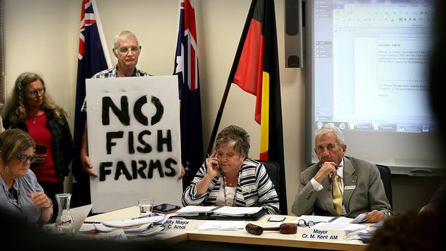 Kevin Pregnell was one of many people who crammed into the Glamorgan Spring Bay council meeting. Pictures: SAM ROSEWARNE