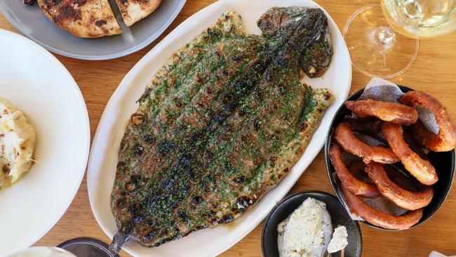 The Butterflied Rainbow Trout with onions rings. Picture: Jenifer Jagielski