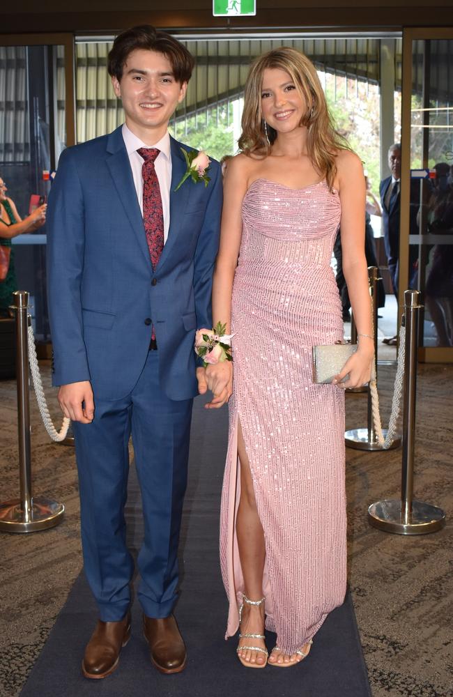 Coen Wise and Elise King at the Sunshine Coast Grammar School formal 2023. Photo: Jorina Maureschat