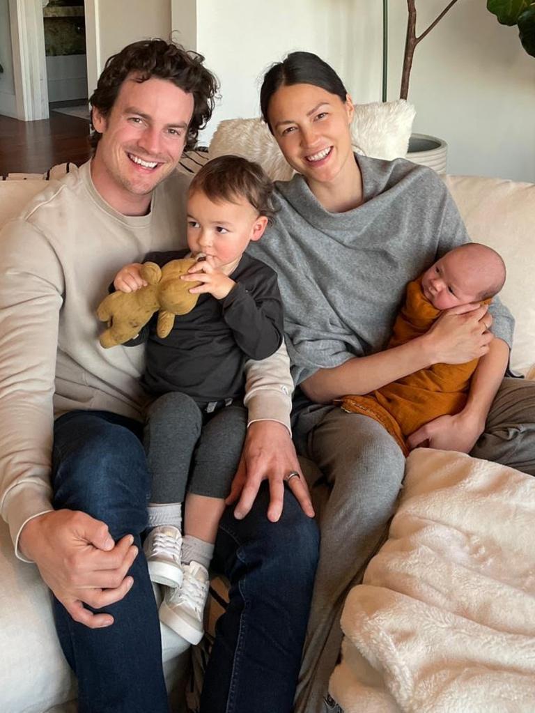 Luke Cook and his young family. Picture: Supplied