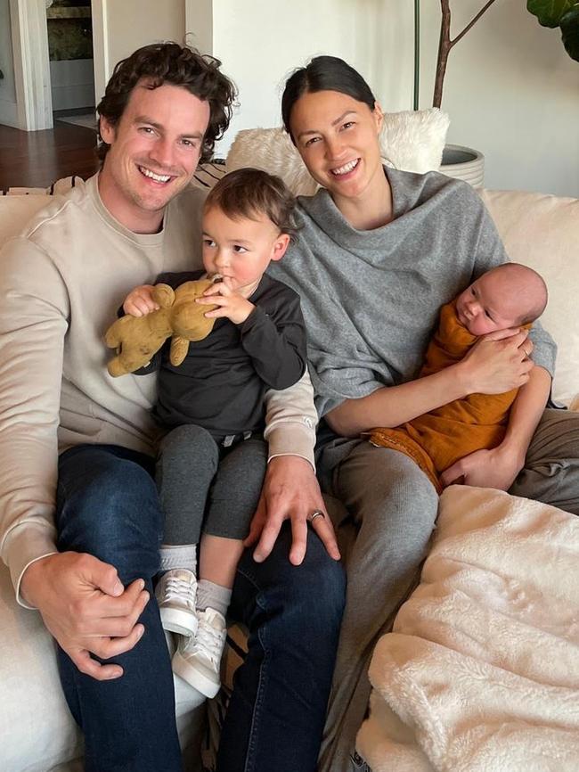 Luke Cook and his young family. Picture: Supplied