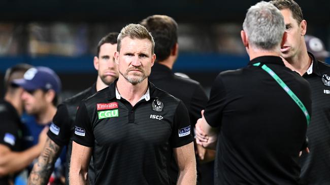 Nathan Buckley said after Collingwood’s loss to Geelong De Goey’s decision would be about money.